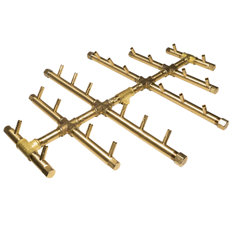 Warming Trends Crossfire Round Tree Style Brass Gas Fire Pit Burners CFBCTL120NG