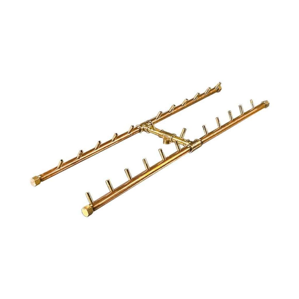 Warming Trends Crossfire H-Style Brass Gas Fire Pit Burners CFBH120NG