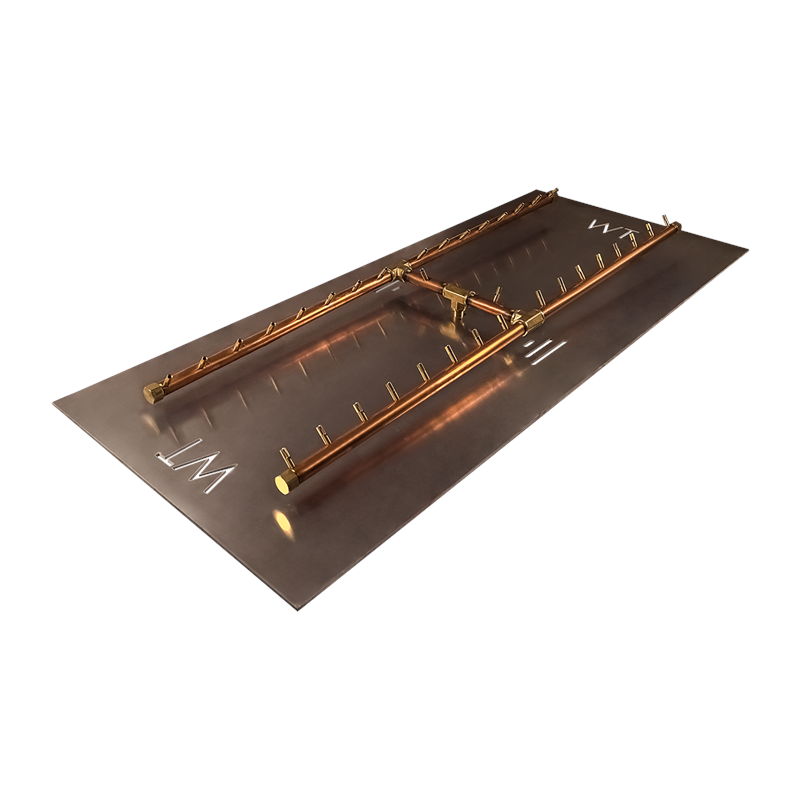 Warming Trends Crossfire H-Style Brass Burner with Rectangle Pan CFBH120NGALP2815