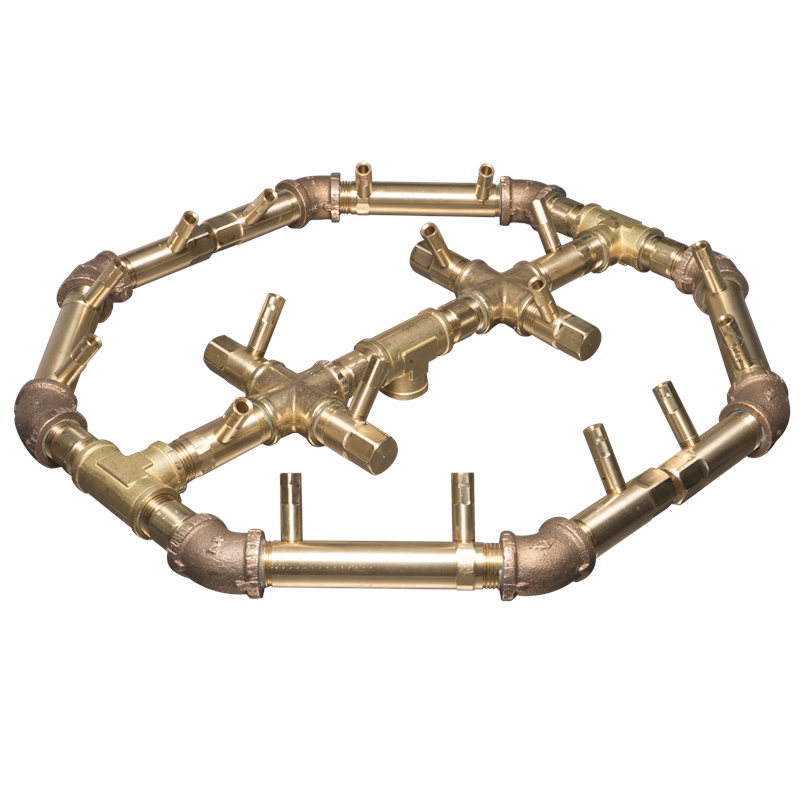 Warming Trends Crossfire Octagonal Style Brass Gas Fire Pit Burners  CFBO140NG
