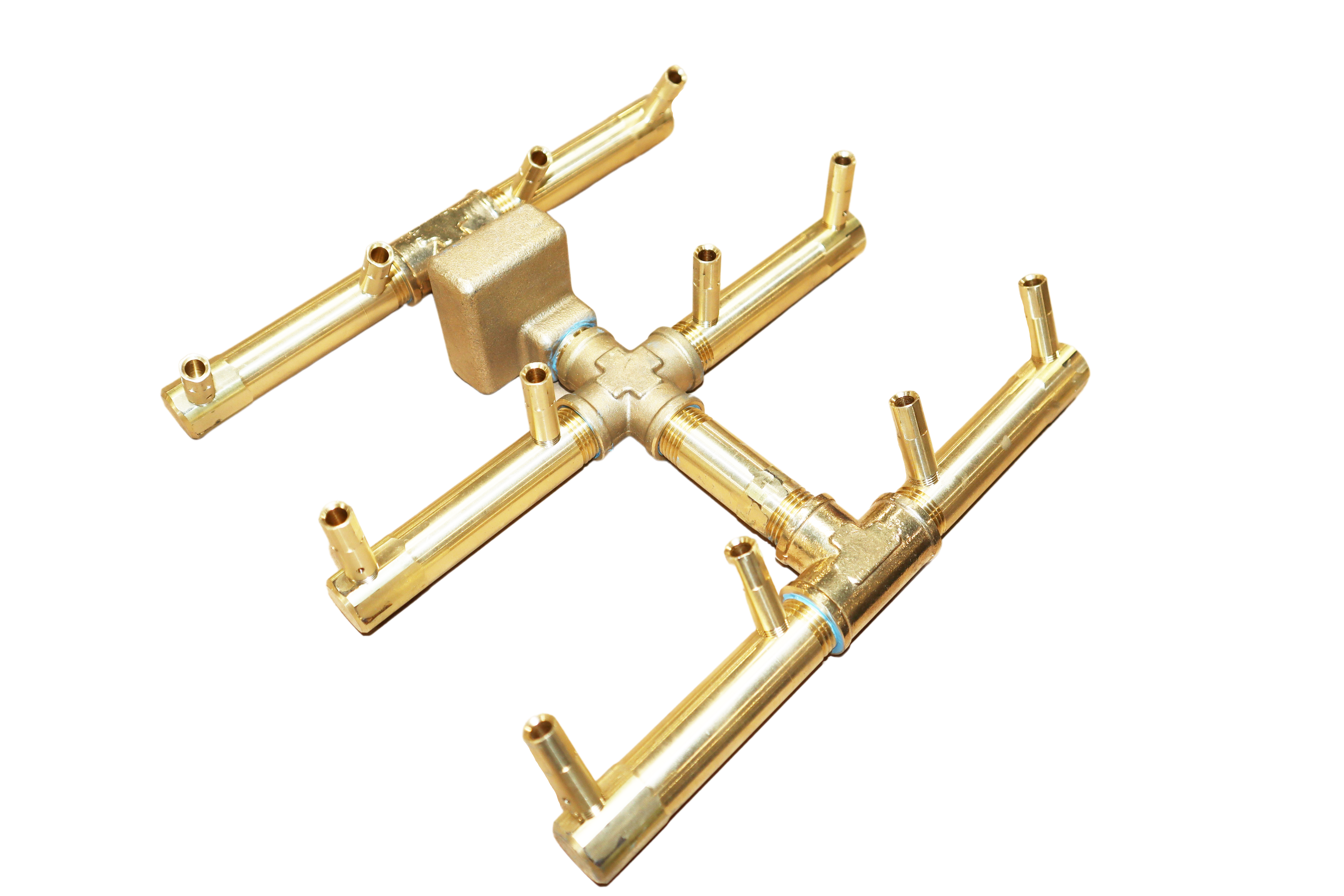 Warming Trends Crossfire Square Style Brass Gas Fire Pit Burners CFBST1201NG