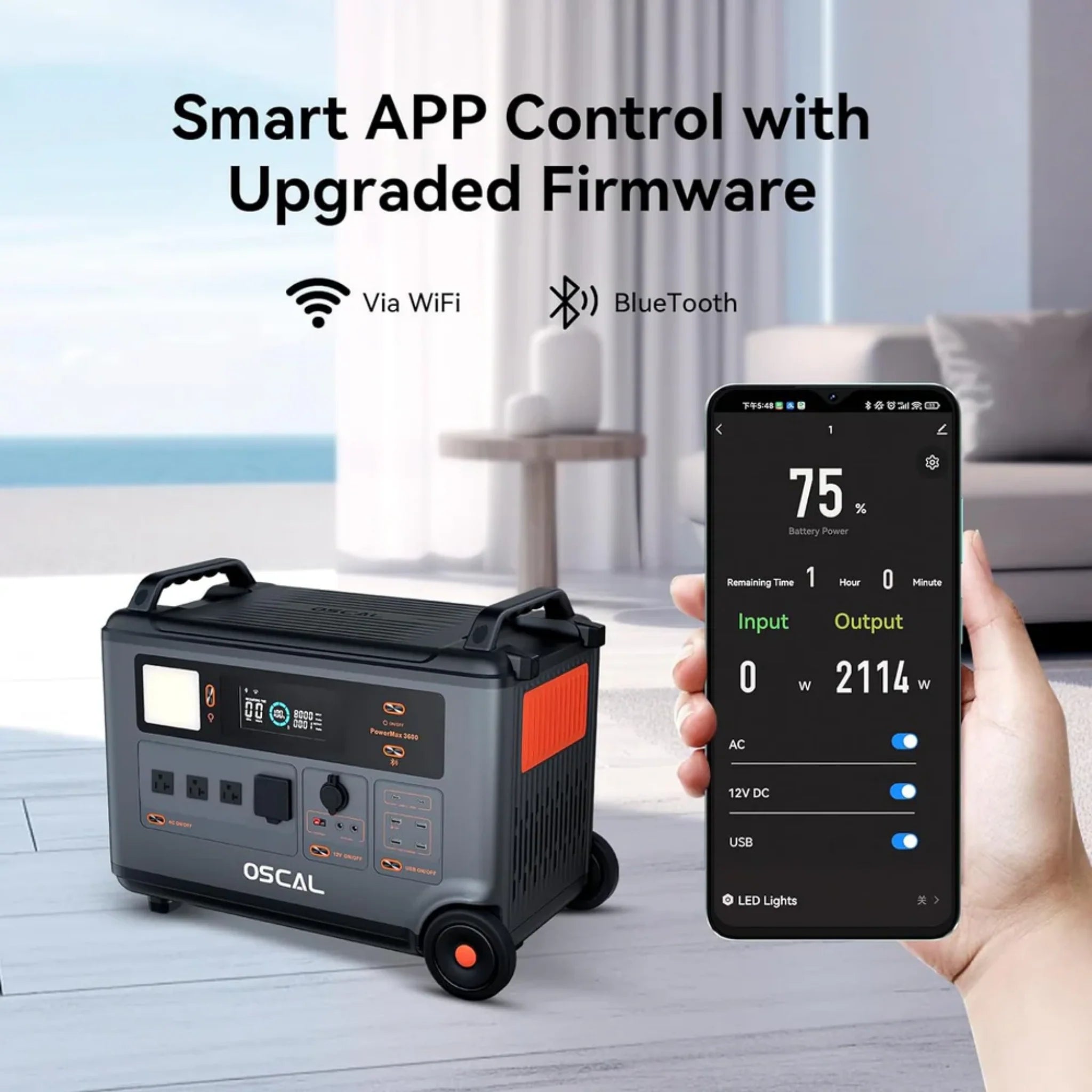 Oscal PowerMax 3600 3000W Portable Power Station with 3600Wh Capacity