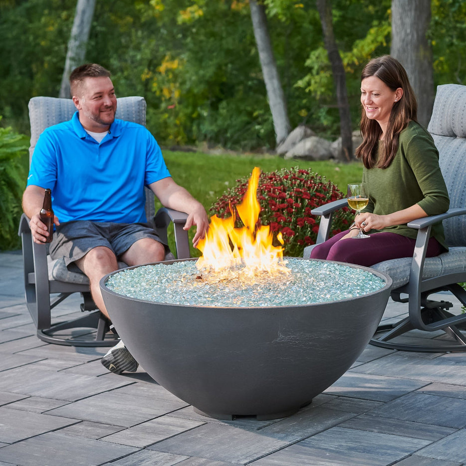 Outdoor Greatroom Cove Edge Round 42-Inch Gas Fire Pit Bowl  CV-30EWHT