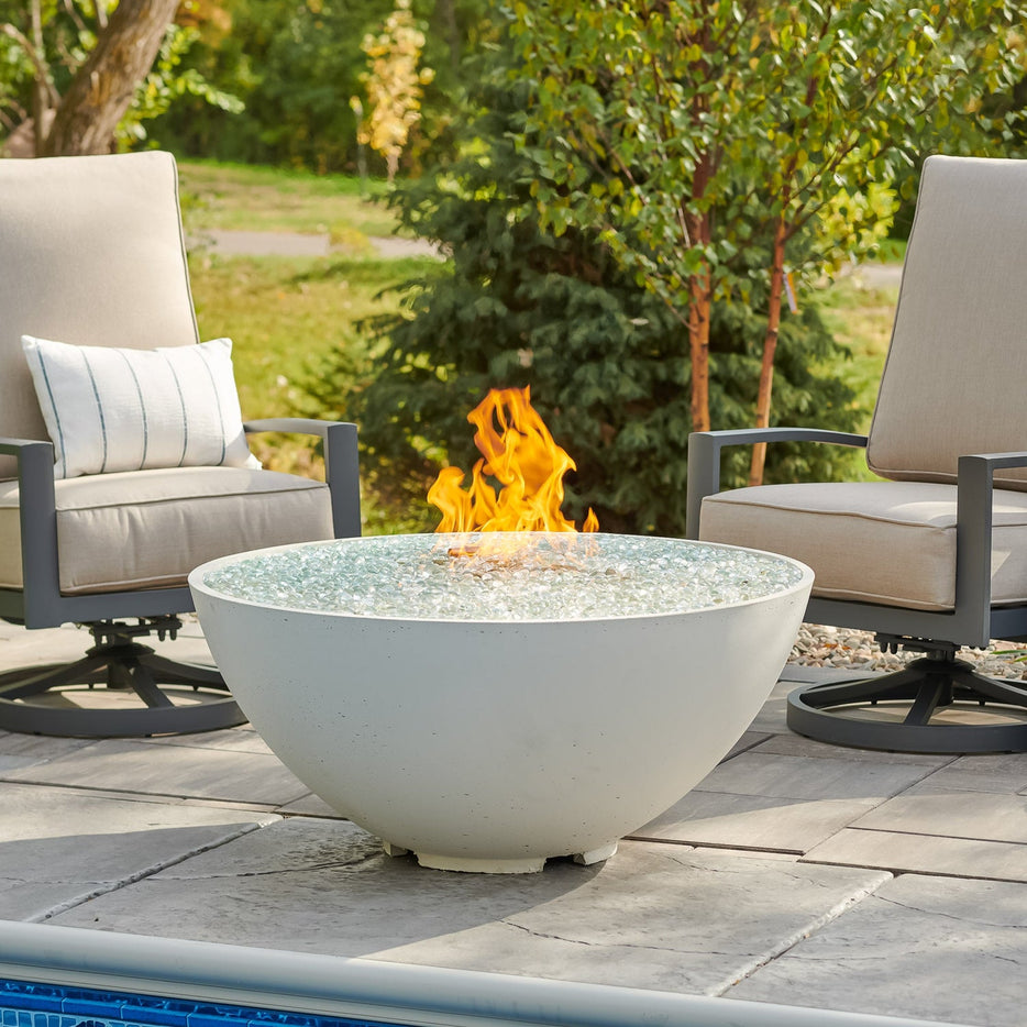 Outdoor Greatroom Cove Edge Round 42-Inch Gas Fire Pit Bowl  CV-30EWHT