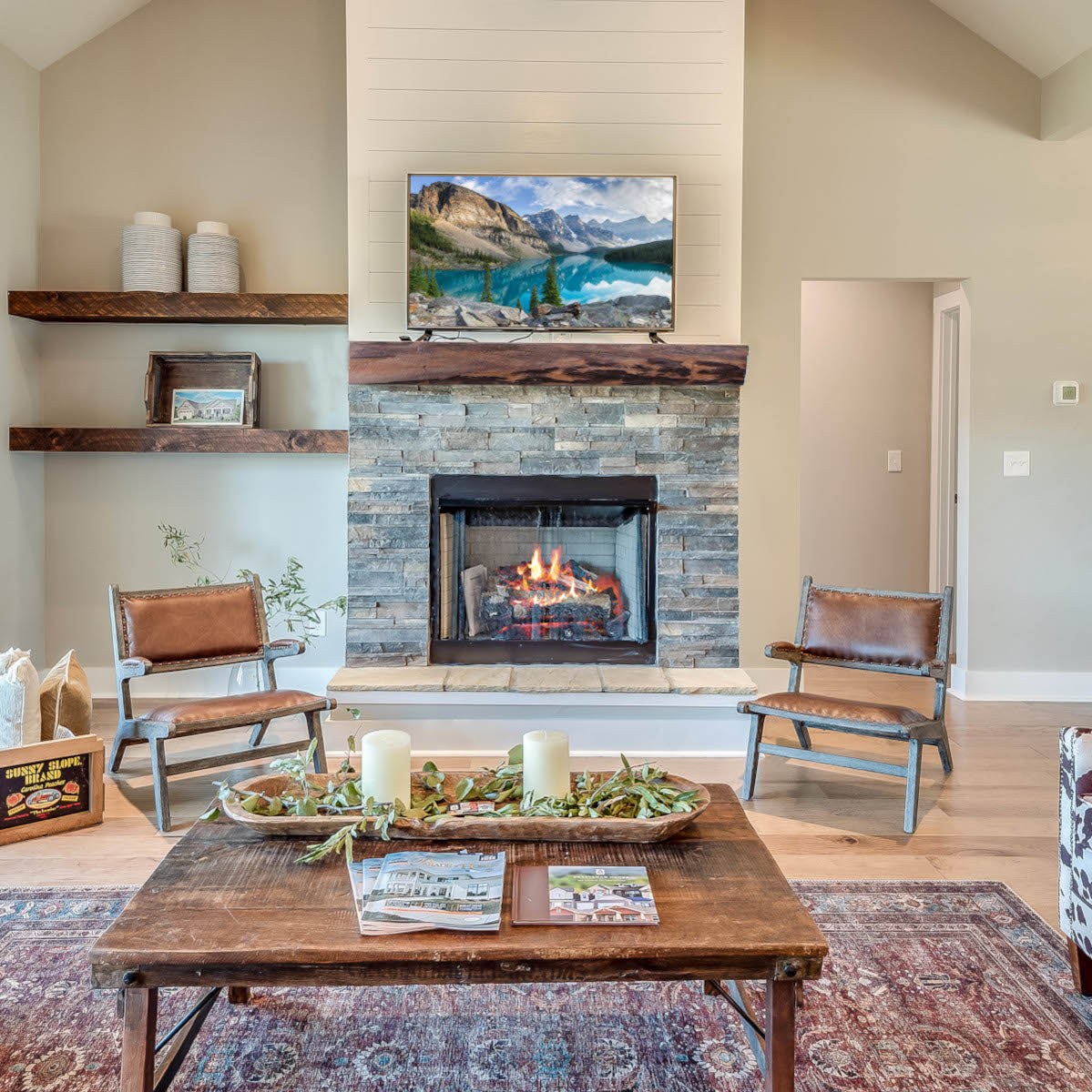 Lexington Hearth Cabin Pine Non-Combustible Fireplace Mantel - Multiple Colors Available