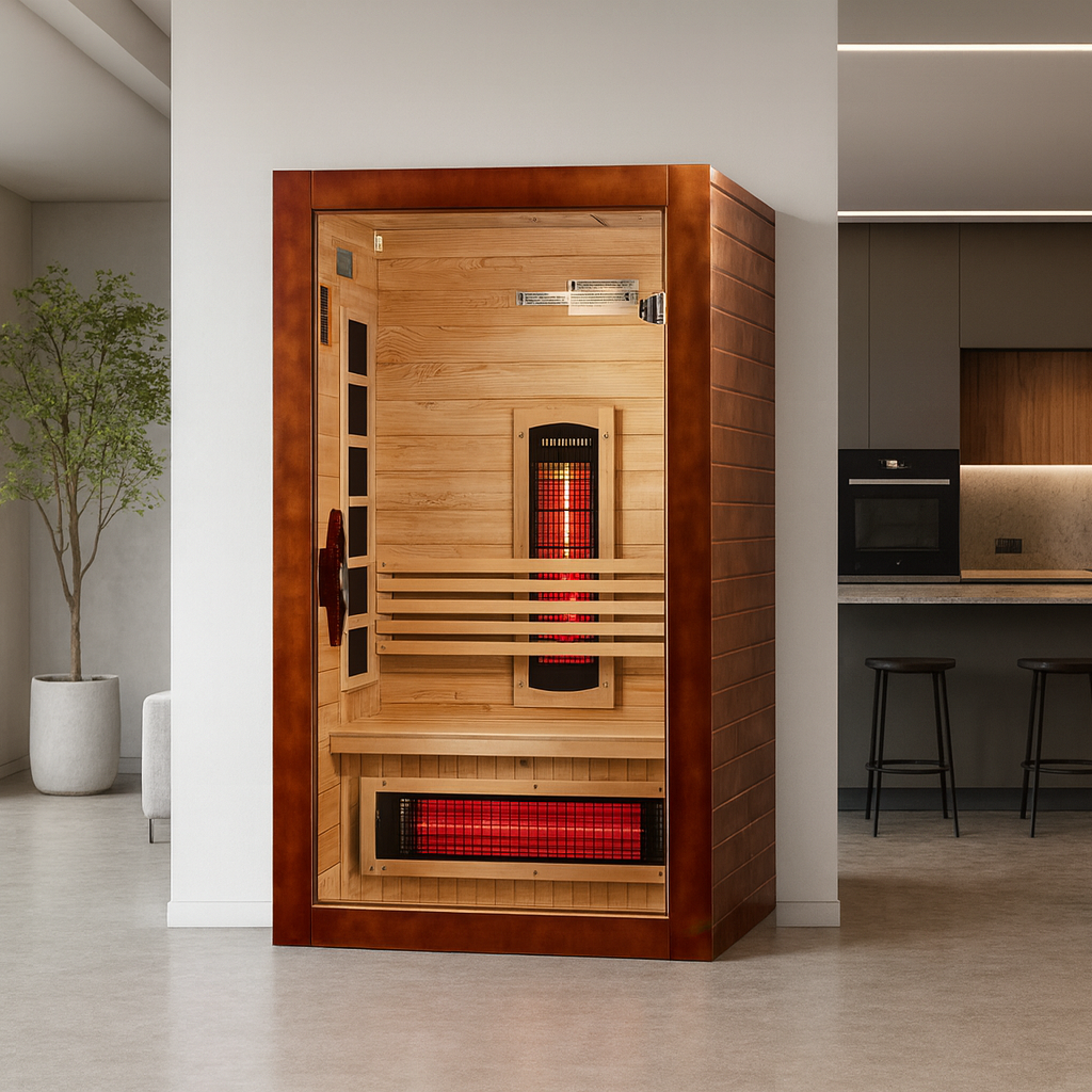 Dynamic Santorini 1-2-person Full Spectrum Near Zero EMF Indoor Infrared Sauna + Red Light Therapy  DYN-6009-03 FS
