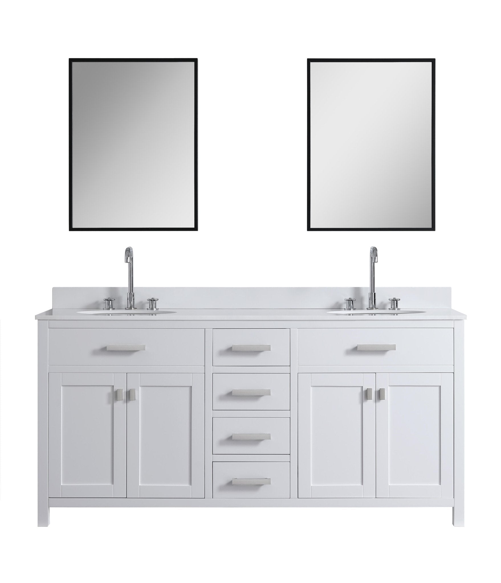 Design Element London 71.5" Double Sink Vanity Cabinet Only in White