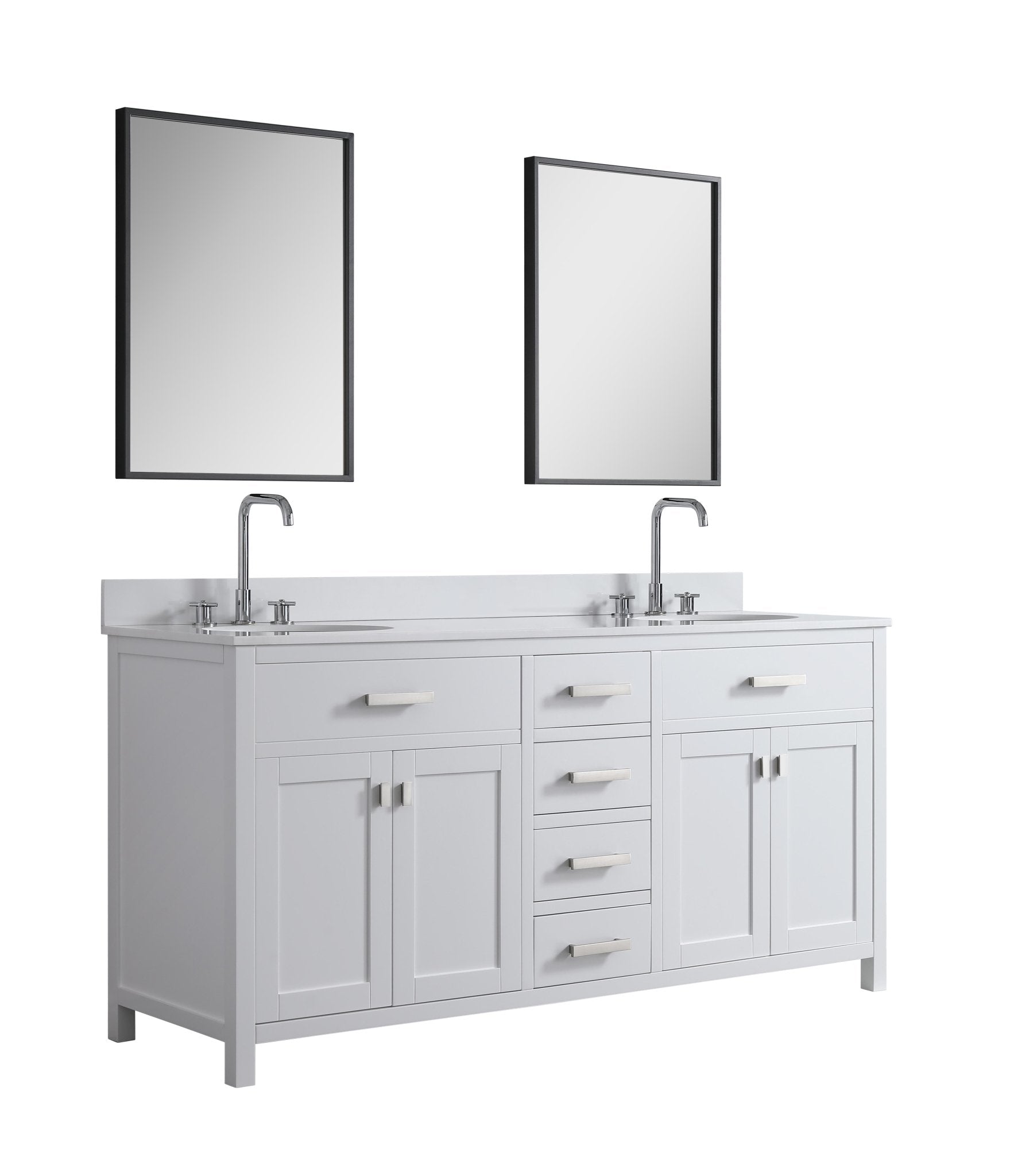 Design Element London 71.5" Double Sink Vanity Cabinet Only in White