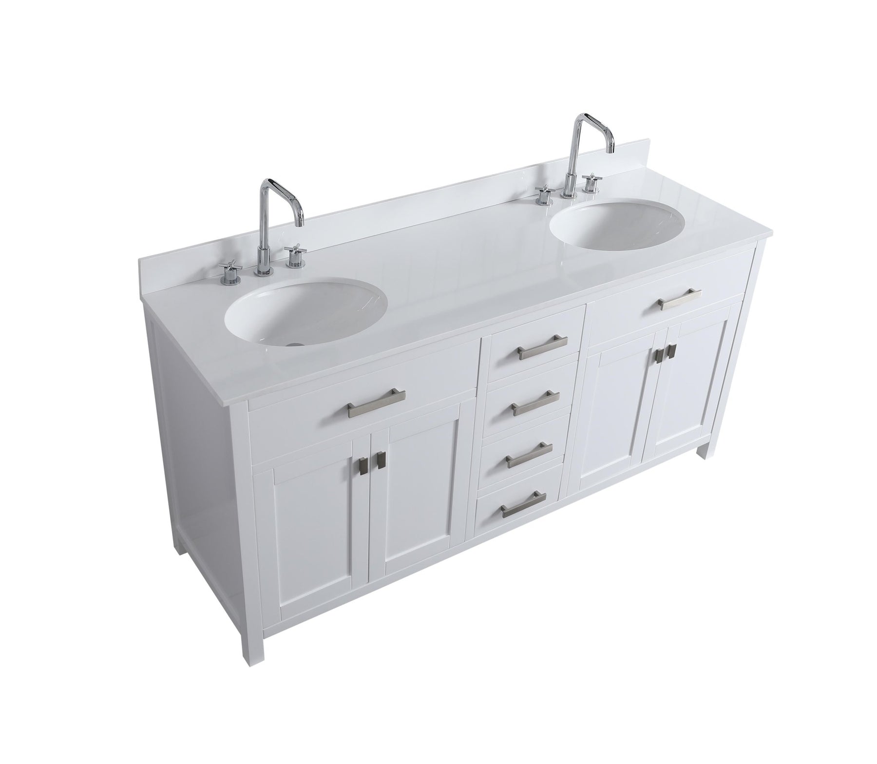 Design Element London 71.5" Double Sink Vanity Cabinet Only in White
