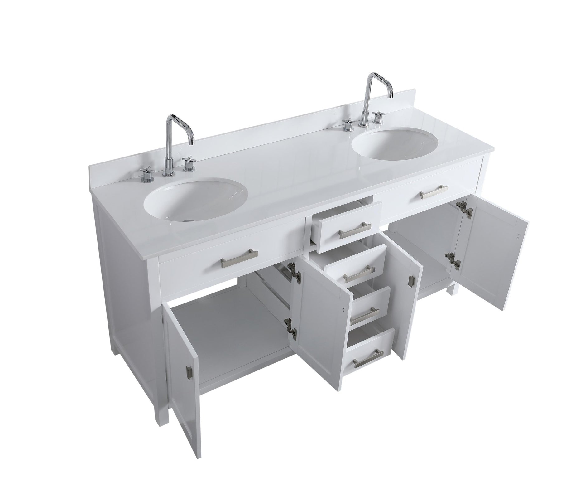 Design Element London 71.5" Double Sink Vanity Cabinet Only in White