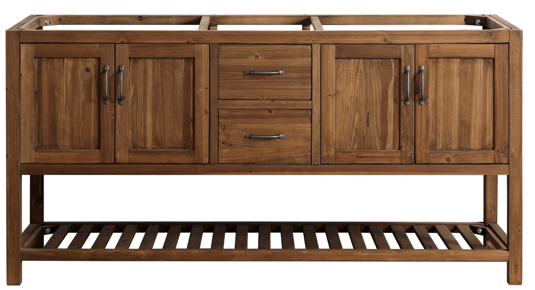 Design Element Austin 72" Vanity Base Built With Reclaimed Wood in Walnut Finish