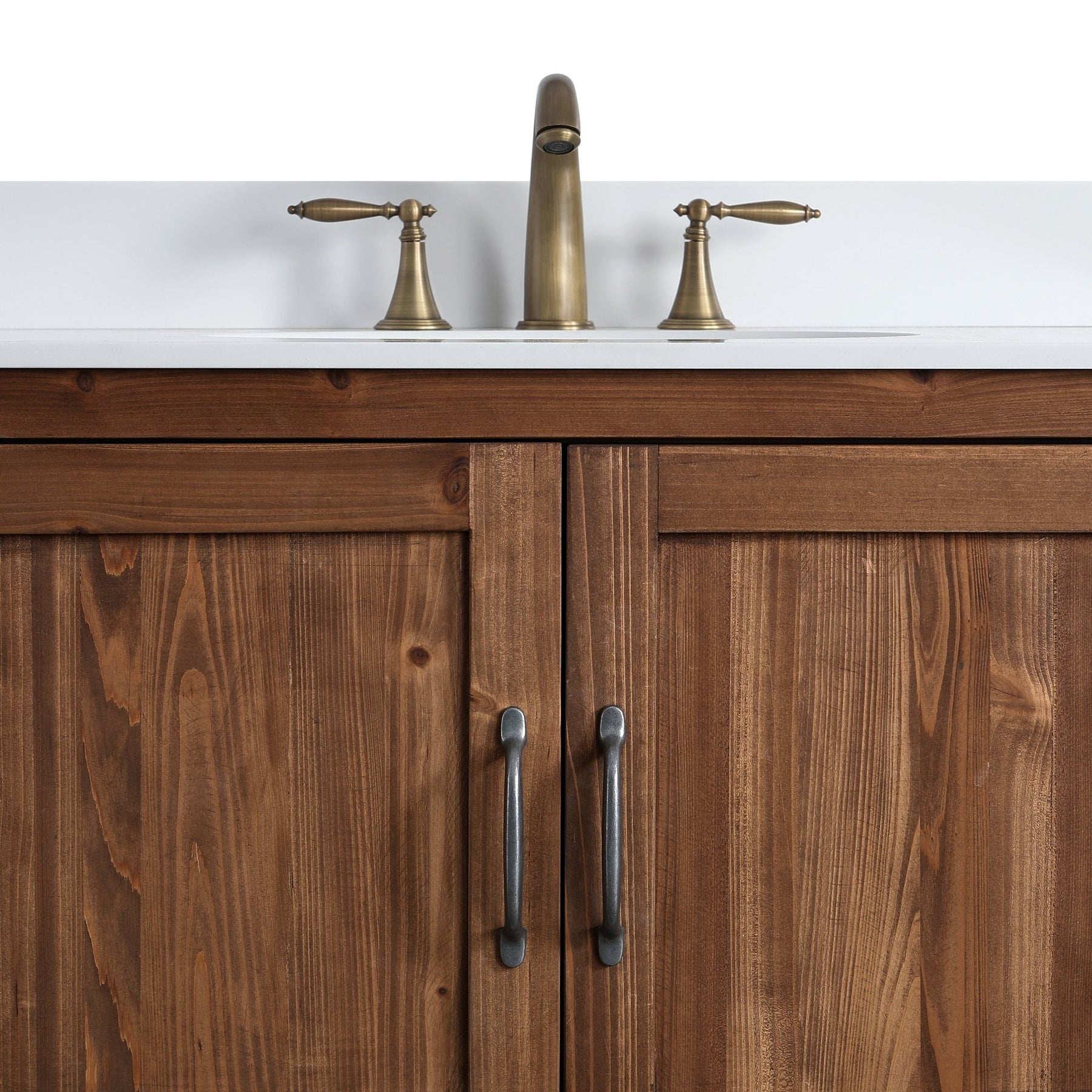 Design Element Austin 72" Vanity Base Built With Reclaimed Wood in Walnut Finish