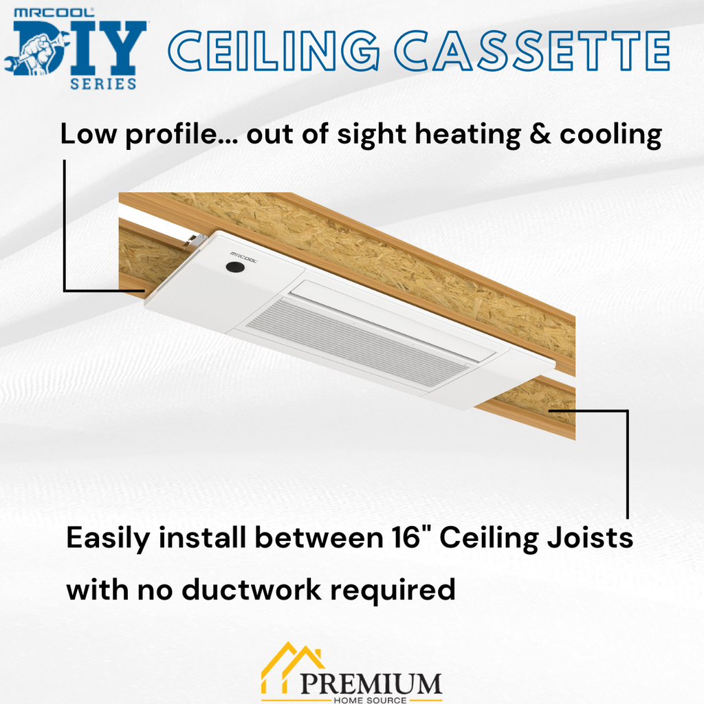 MRCOOL DIY Mini Split - 24,000 BTU 2 Zone Ceiling Cassette Ductless Ai