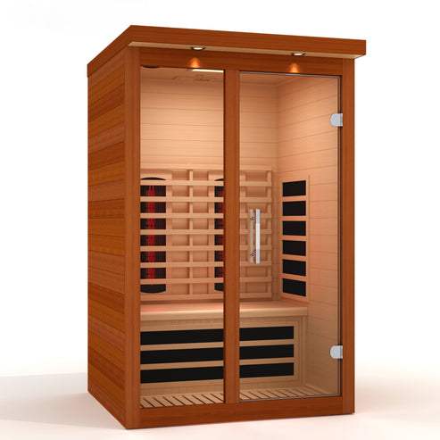 Golden Designs Dynamic Llumeneres 2-Person Full Spectrum Near Zero EMF Infrared Sauna DYN-6215-03 FS