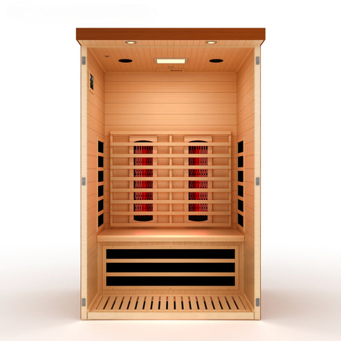 Golden Designs Dynamic Llumeneres 2-Person Full Spectrum Near Zero EMF Infrared Sauna DYN-6215-03 FS