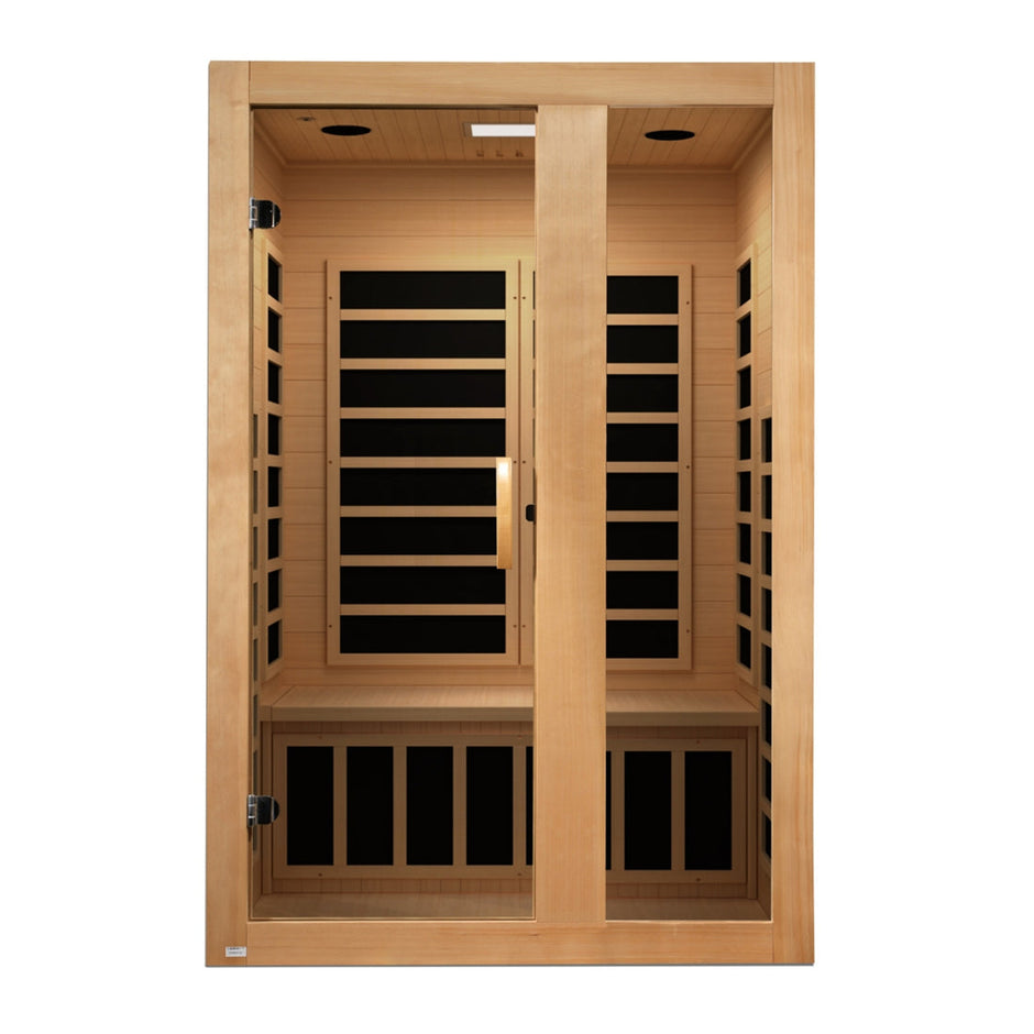 Golden Designs Dynamic "Serena Elite" 2-person Ultra Low EMF FAR Infrared Sauna w/ Canadian Hemlock DYN-6229-01 Elite
