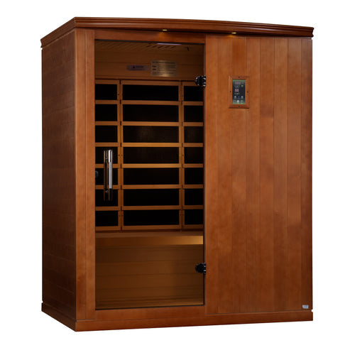 Golden Designs Dynamic "Madrid Elite" 3-person Ultra Low EMF FAR Infrared Sauna w/ Canadian Hemlock DYN-6310-04 Elite
