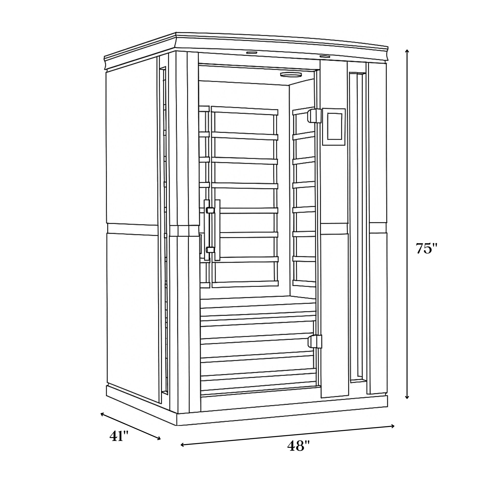 Golden Designs Dynamic Vittoria Elite 2-person Ultra Low EMF (Between 3-5MG) FAR Infrared Sauna (Canadian Hemlock) DYN-6220-01 Elite