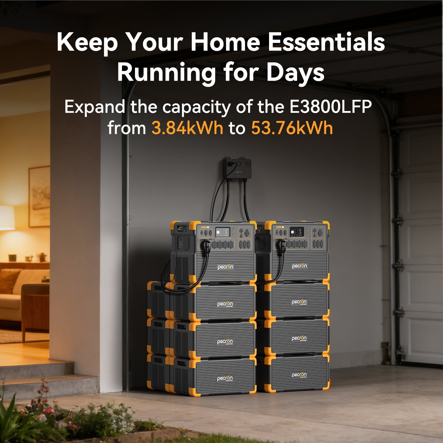 PECRON E3800LFP Portable Power Station 4200W 3840Wh PRE-ORDER with Free Cart