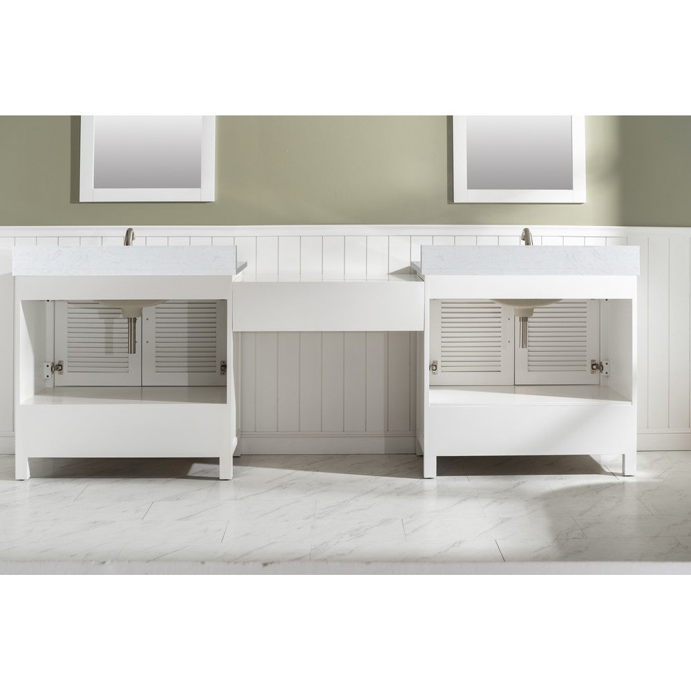 Design Element ES-102MC-WT Estate 102 Inch Double Sink Bathroom Vanity Modular Set