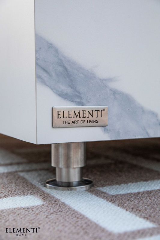 Elementi Home Sofia 40" Medium Square Bulgaria Black Marble Porcelain Coffee Table FCP01-BB