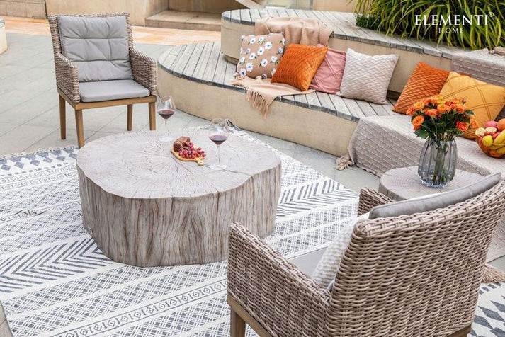 Elementi Home Daintree 42" Large Drift Wood Concrete Coffee Table FCG11-DW