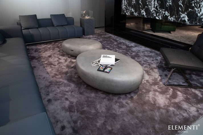 Elementi Home Hawaii 48" Large Cream White Concrete Pebble Table FCG15-CW