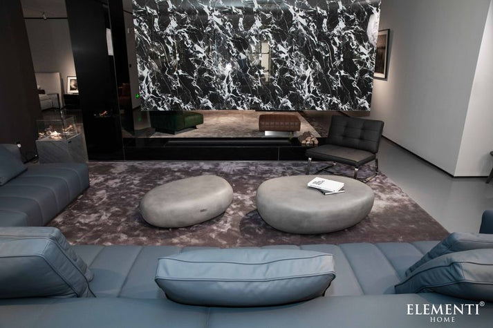 Elementi Home Hawaii 48" Large Cream White Concrete Pebble Table FCG15-CW