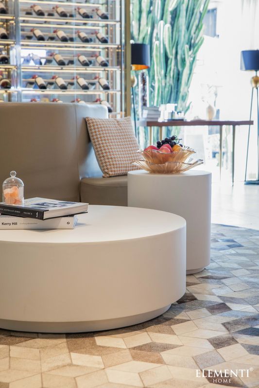 Elementi Home Rome 40" Large Space Grey Concrete Coffee Table FCG07-SG