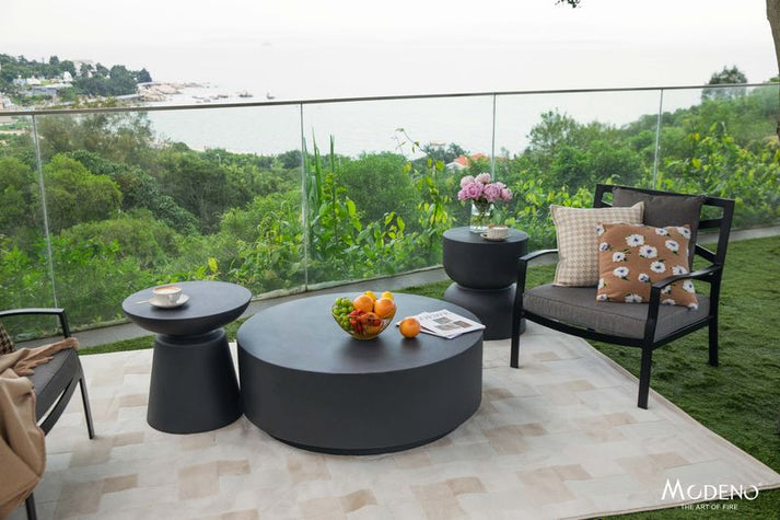 Elementi Home Rome 40" Large Space Grey Concrete Coffee Table FCG07-SG