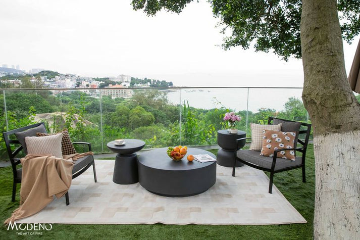 Elementi Home Rome 40" Large Space Grey Concrete Coffee Table FCG07-SG