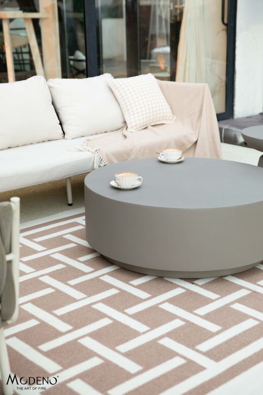 Elementi Home Rome 40" Large Space Grey Concrete Coffee Table FCG07-SG