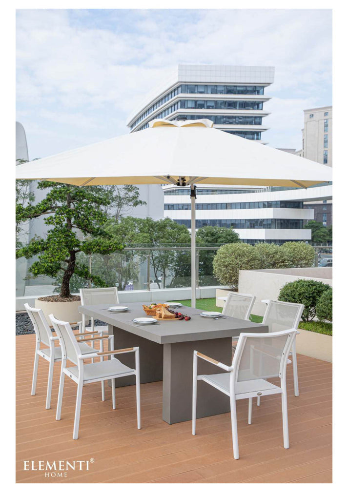 Elementi Home Santiago 72" Rectangle Space Grey Concrete Dining Table FDG01-SG