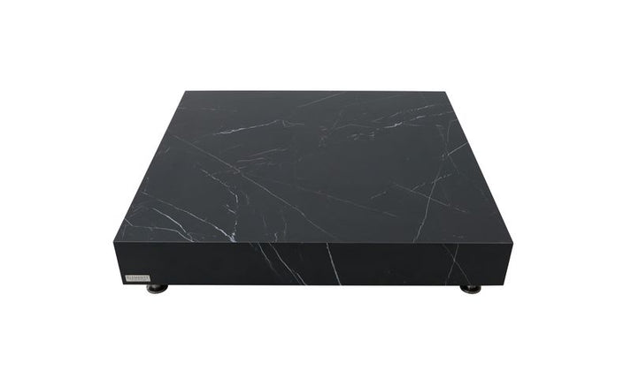 Elementi Home Sofia 40" Medium Square Bulgaria Black Marble Porcelain Coffee Table FCP01-BB