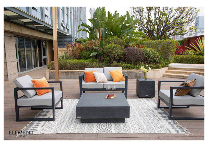 Elementi Home Tevere 40" Square Space Grey Concrete Coffee Table FCG01-SG