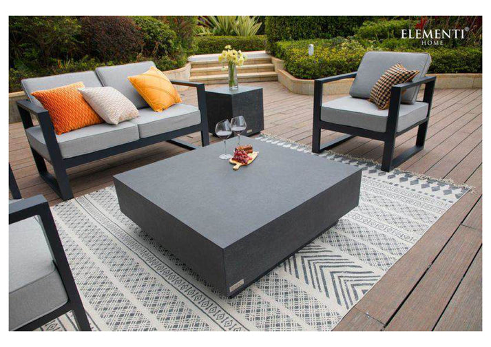 Elementi Home Tevere 40" Square Space Grey Concrete Coffee Table FCG01-SG