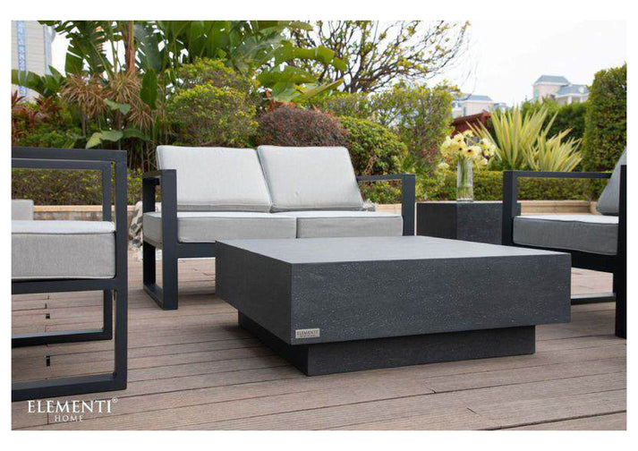 Elementi Home Tevere 40" Square Space Grey Concrete Coffee Table FCG01-SG
