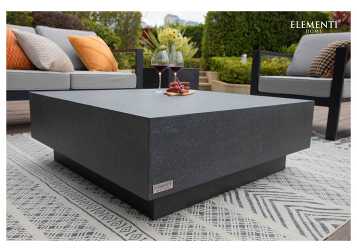 Elementi Home Tevere 40" Square Space Grey Concrete Coffee Table FCG01-SG