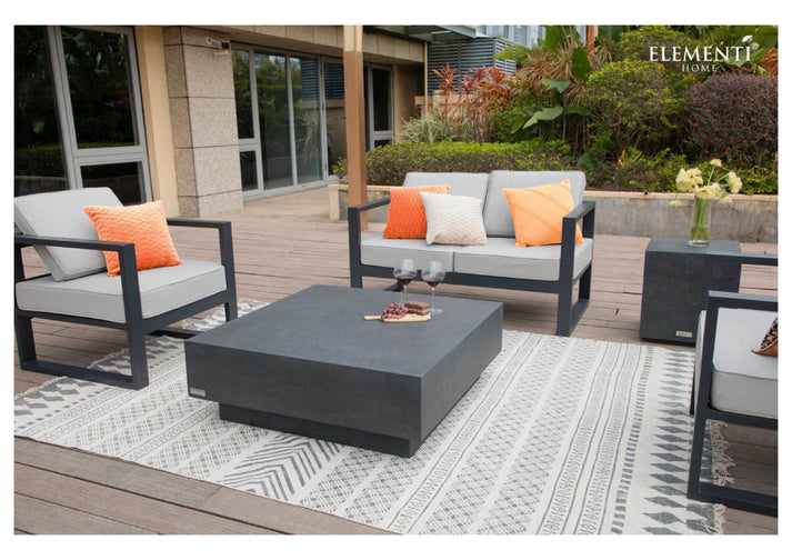 Elementi Home Tevere 40" Square Space Grey Concrete Coffee Table FCG01-SG