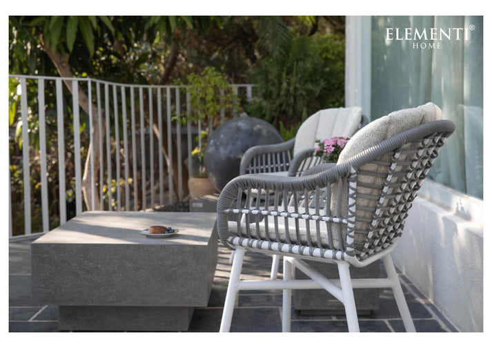 Elementi Home Tevere 40" Square Space Grey Concrete Coffee Table FCG01-SG