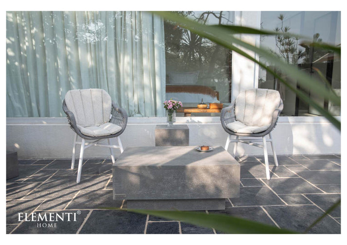 Elementi Home Tevere 40" Square Space Grey Concrete Coffee Table FCG01-SG