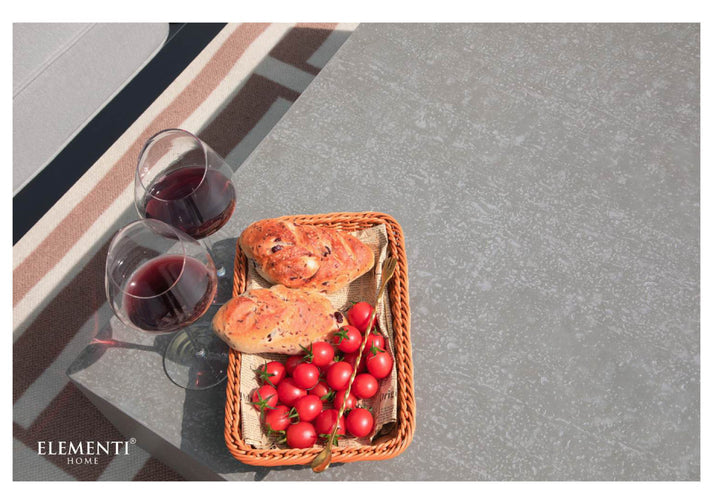 Elementi Home Tevere 40" Square Space Grey Concrete Coffee Table FCG01-SG