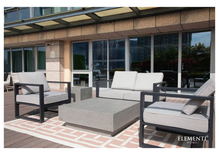 Elementi Home Tevere 40" Square Space Grey Concrete Coffee Table FCG01-SG