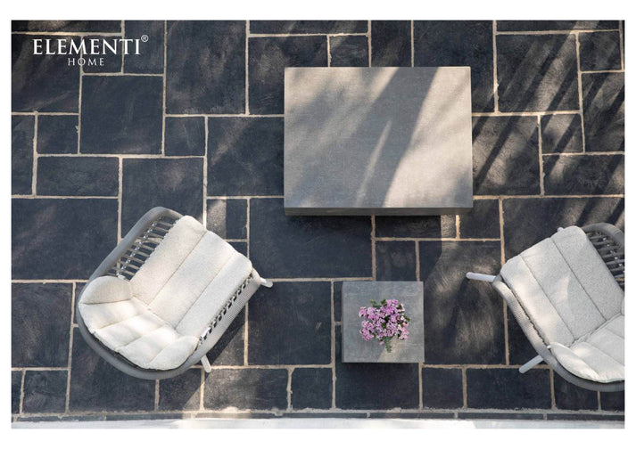 Elementi Home Tevere 40" Square Space Grey Concrete Coffee Table FCG01-SG