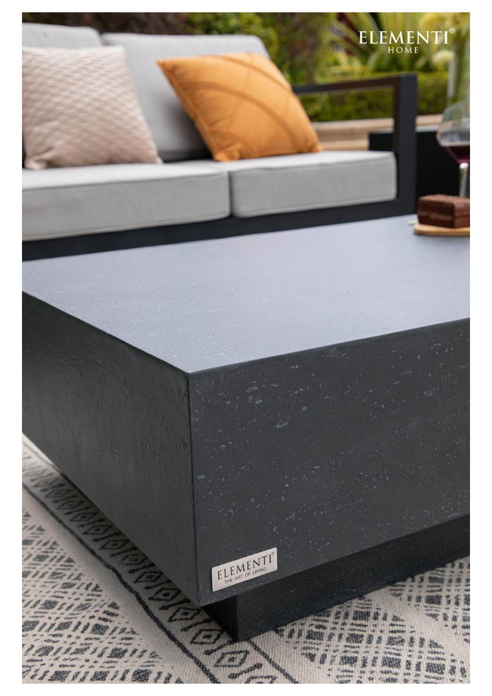 Elementi Home Tevere 60" Large Rectangle Space Grey Concrete Coffee Table FCG03-SG