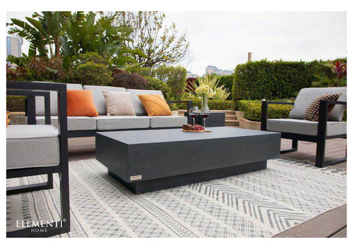 Elementi Home Tevere 60" Large Rectangle Space Grey Concrete Coffee Table FCG03-SG