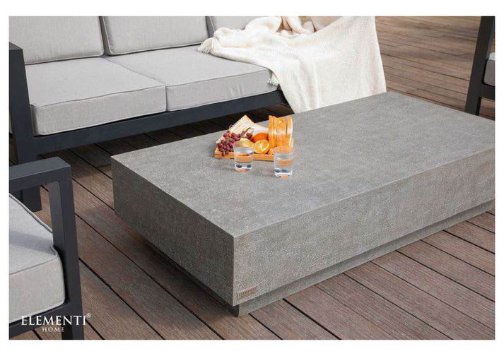 Elementi Home Tevere 60" Large Rectangle Space Grey Concrete Coffee Table FCG03-SG