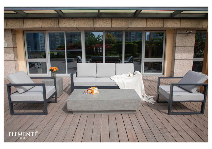 Elementi Home Tevere 60" Large Rectangle Space Grey Concrete Coffee Table FCG03-SG