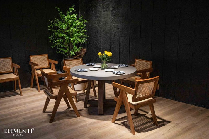 Elementi Home Verona 48" Round Space Grey Concrete Dining Table FDM02-SG