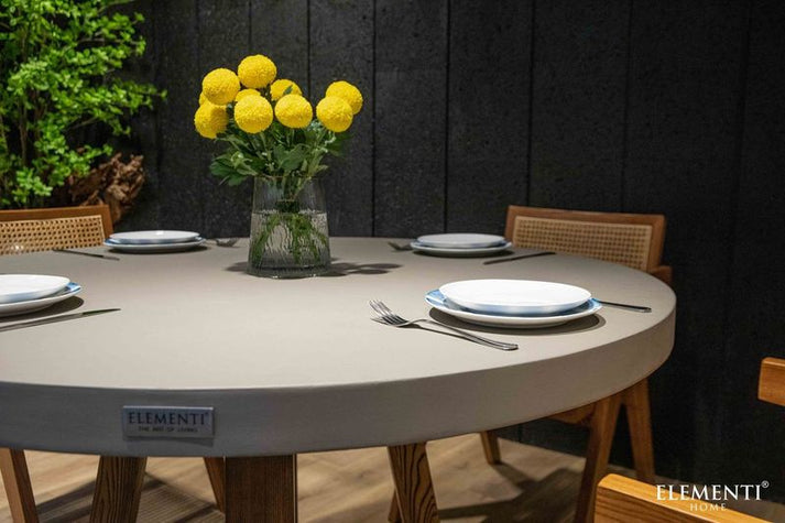 Elementi Home Verona 48" Round Space Grey Concrete Dining Table FDM02-SG